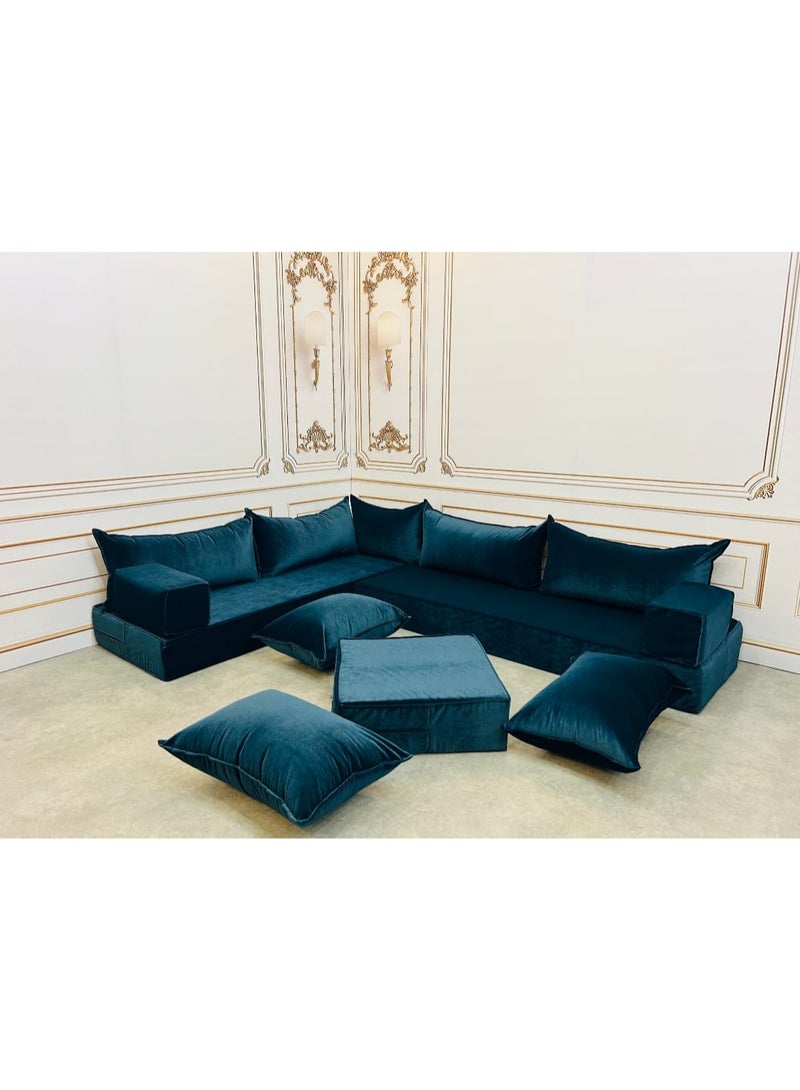 Xboat Majlis Floor Sofa Set – Velvet Upholstery Elegant majlis floor sofa set made with soft premium velvet for comfort and style - Image 1
